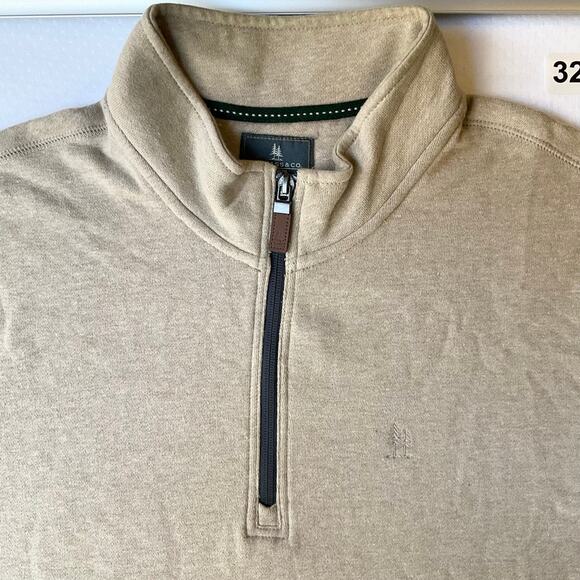 G.H. Bass & Co. men Long Sleeve Half Zip Turtleneck Sweatshirt size XL, Beige - Picture 5 of 9